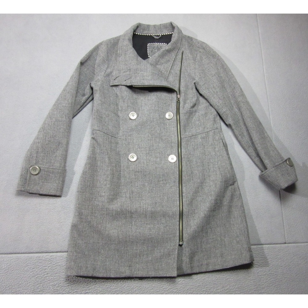prAna Sutherland Jacket Womens M Gray Excellent Asymmetrical Zip W2SUTH315